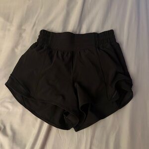 Lululemon black hotty hot high rise shorts
